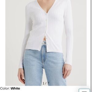 525 America White Cardigan Sweater